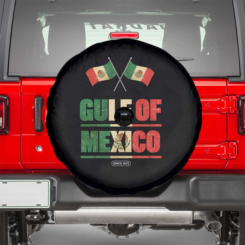 Gulf of Mexico Since 1672 Spare Tire Cover Mexican Flag TS10 Black Print Your Wear