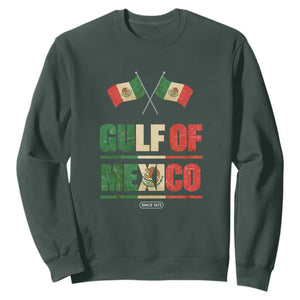 Gulf of Mexico Since 1672 Sweatshirt Mexican Flag TS10 Dark Forest Green Print Your Wear