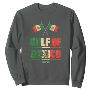 Gulf of Mexico Since 1672 Sweatshirt Mexican Flag TS10 Dark Heather Print Your Wear