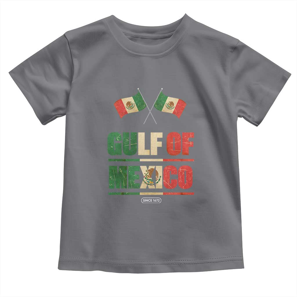 Gulf of Mexico Since 1672 Toddler T Shirt Mexican Flag TS10 Charcoal Print Your Wear