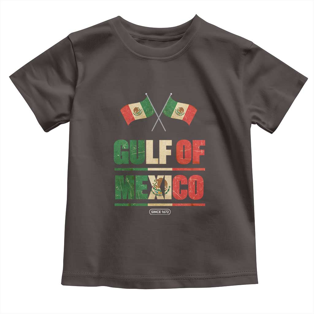 Gulf of Mexico Since 1672 Toddler T Shirt Mexican Flag TS10 Dark Chocolate Print Your Wear