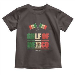 Gulf of Mexico Since 1672 Toddler T Shirt Mexican Flag TS10 Dark Chocolate Print Your Wear