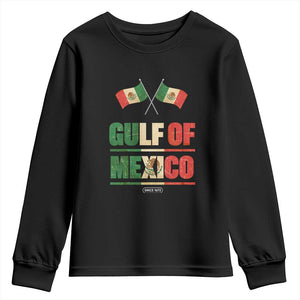 Gulf of Mexico Since 1672 Youth Sweatshirt Mexican Flag TS10 Black Print Your Wear