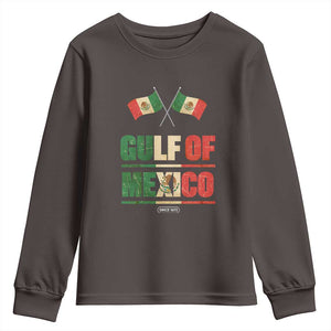 Gulf of Mexico Since 1672 Youth Sweatshirt Mexican Flag TS10 Dark Chocolate Print Your Wear