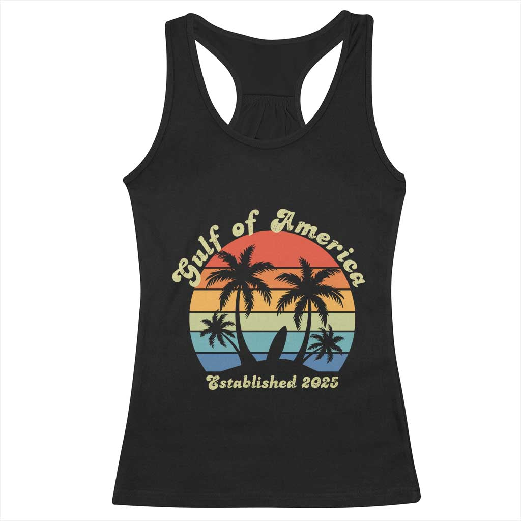 Gulf Of USA Racerback Tank Top Island Palm Summer Beach Vibes Established 2025 TS10 Black Print Your Wear
