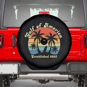 Gulf Of USA Spare Tire Cover Island Palm Summer Beach Vibes Established 2025 TS10 Black Print Your Wear