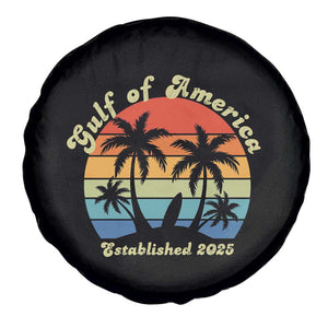 Gulf Of USA Spare Tire Cover Island Palm Summer Beach Vibes Established 2025 TS10 Print Your Wear