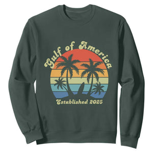Gulf Of USA Sweatshirt Island Palm Summer Beach Vibes Established 2025 TS10 Dark Forest Green Print Your Wear