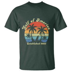 Gulf Of USA T Shirt Island Palm Summer Beach Vibes Established 2025 TS10 Dark Forest Green Print Your Wear