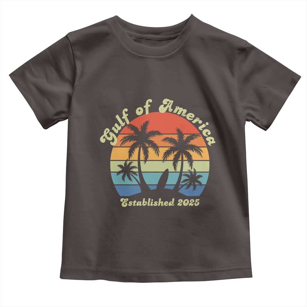 Gulf Of USA Toddler T Shirt Island Palm Summer Beach Vibes Established 2025 TS10 Dark Chocolate Print Your Wear