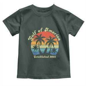 Gulf Of USA Toddler T Shirt Island Palm Summer Beach Vibes Established 2025 TS10 Dark Forest Green Print Your Wear