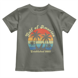 Gulf Of USA Toddler T Shirt Island Palm Summer Beach Vibes Established 2025 TS10 Military Green Print Your Wear