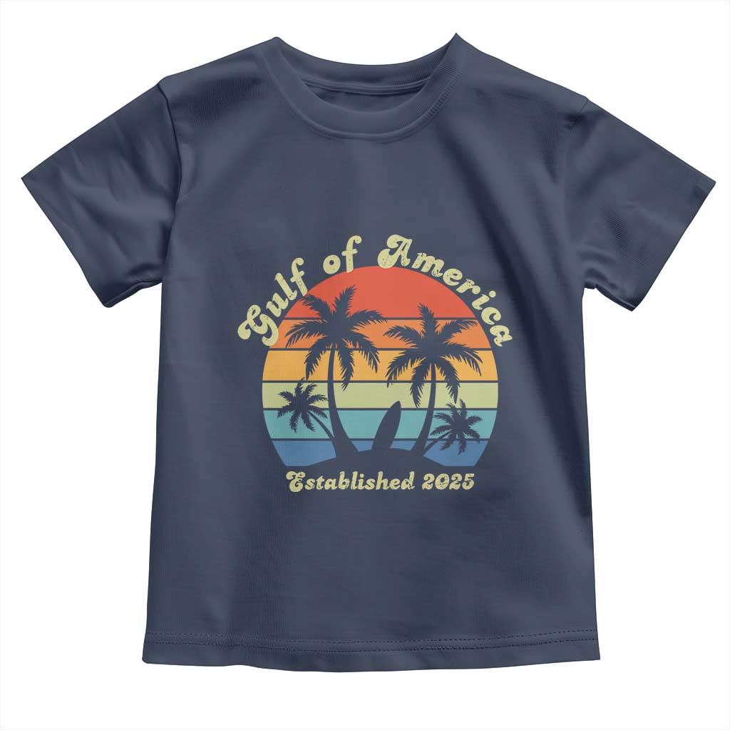 Gulf Of USA Toddler T Shirt Island Palm Summer Beach Vibes Established 2025 TS10 Navy Print Your Wear