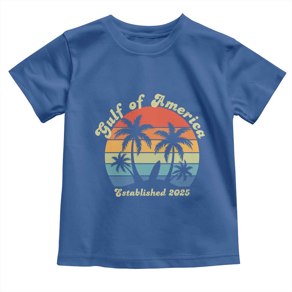 Gulf Of USA Toddler T Shirt Island Palm Summer Beach Vibes Established 2025 TS10 Royal Blue Print Your Wear
