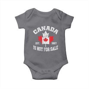 Canada is Not For Sale Baby Onesie Proudly Canadian Independence Flag EST. 1867 TS10 Charcoal Print Your Wear