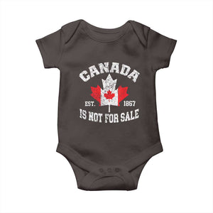Canada is Not For Sale Baby Onesie Proudly Canadian Independence Flag EST. 1867 TS10 Dark Chocolate Print Your Wear