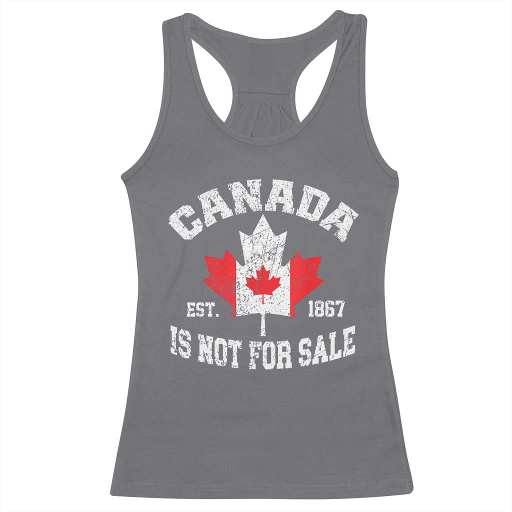 Canada is Not For Sale Racerback Tank Top Proudly Canadian Independence Flag EST. 1867 TS10 Charcoal Print Your Wear