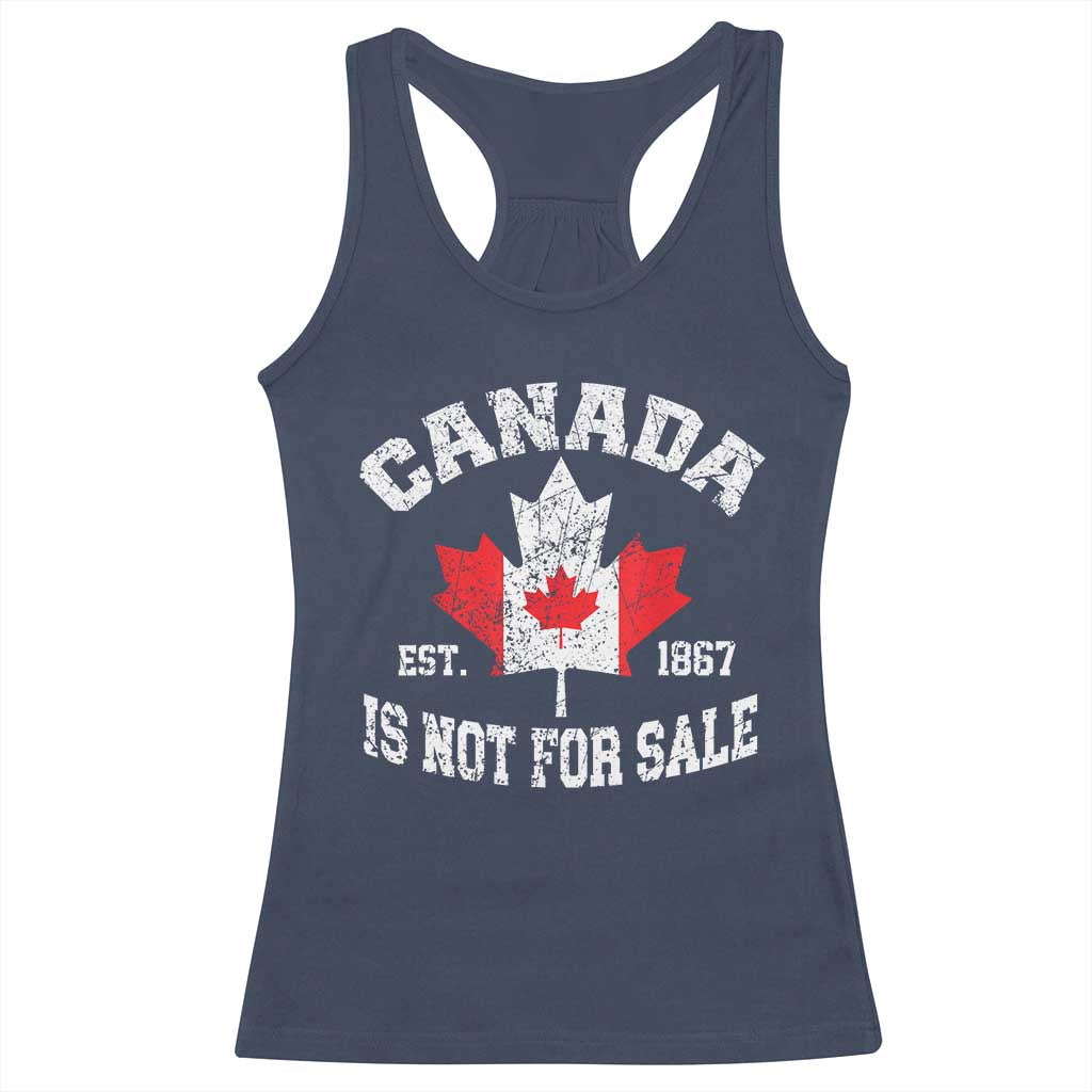Canada is Not For Sale Racerback Tank Top Proudly Canadian Independence Flag EST. 1867 TS10 Navy Print Your Wear