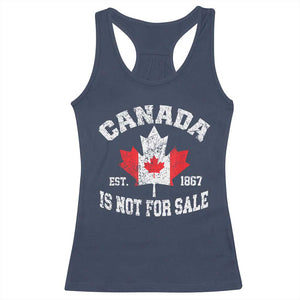 Canada is Not For Sale Racerback Tank Top Proudly Canadian Independence Flag EST. 1867 TS10 Navy Print Your Wear