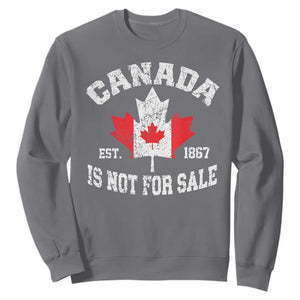 Canada is Not For Sale Sweatshirt Proudly Canadian Independence Flag EST. 1867 TS10 Charcoal Print Your Wear