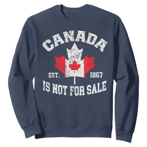 Canada is Not For Sale Sweatshirt Proudly Canadian Independence Flag EST. 1867 TS10 Navy Print Your Wear