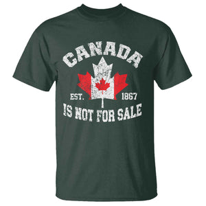Canada is Not For Sale T Shirt Proudly Canadian Independence Flag EST. 1867 TS10 Dark Forest Green Print Your Wear
