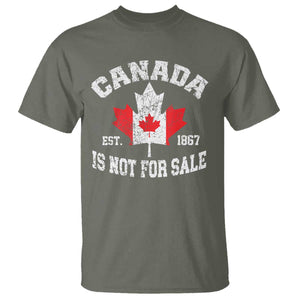 Canada is Not For Sale T Shirt Proudly Canadian Independence Flag EST. 1867 TS10 Military Green Print Your Wear