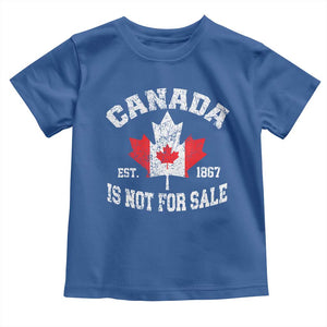 Canada is Not For Sale Toddler T Shirt Proudly Canadian Independence Flag EST. 1867 TS10 Royal Blue Print Your Wear