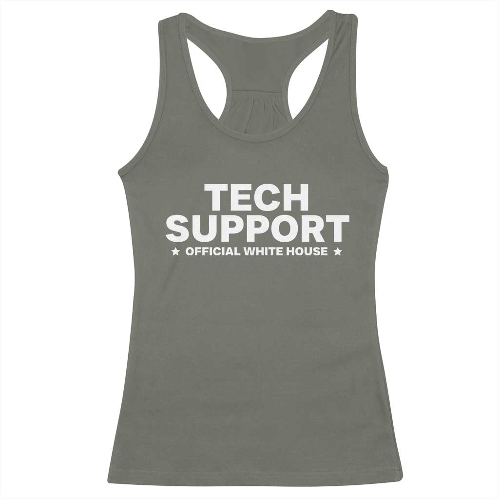 Tech Support Racerback Tank Top Elon Musk's Doge Official White House TS10 Military Green Print Your Wear