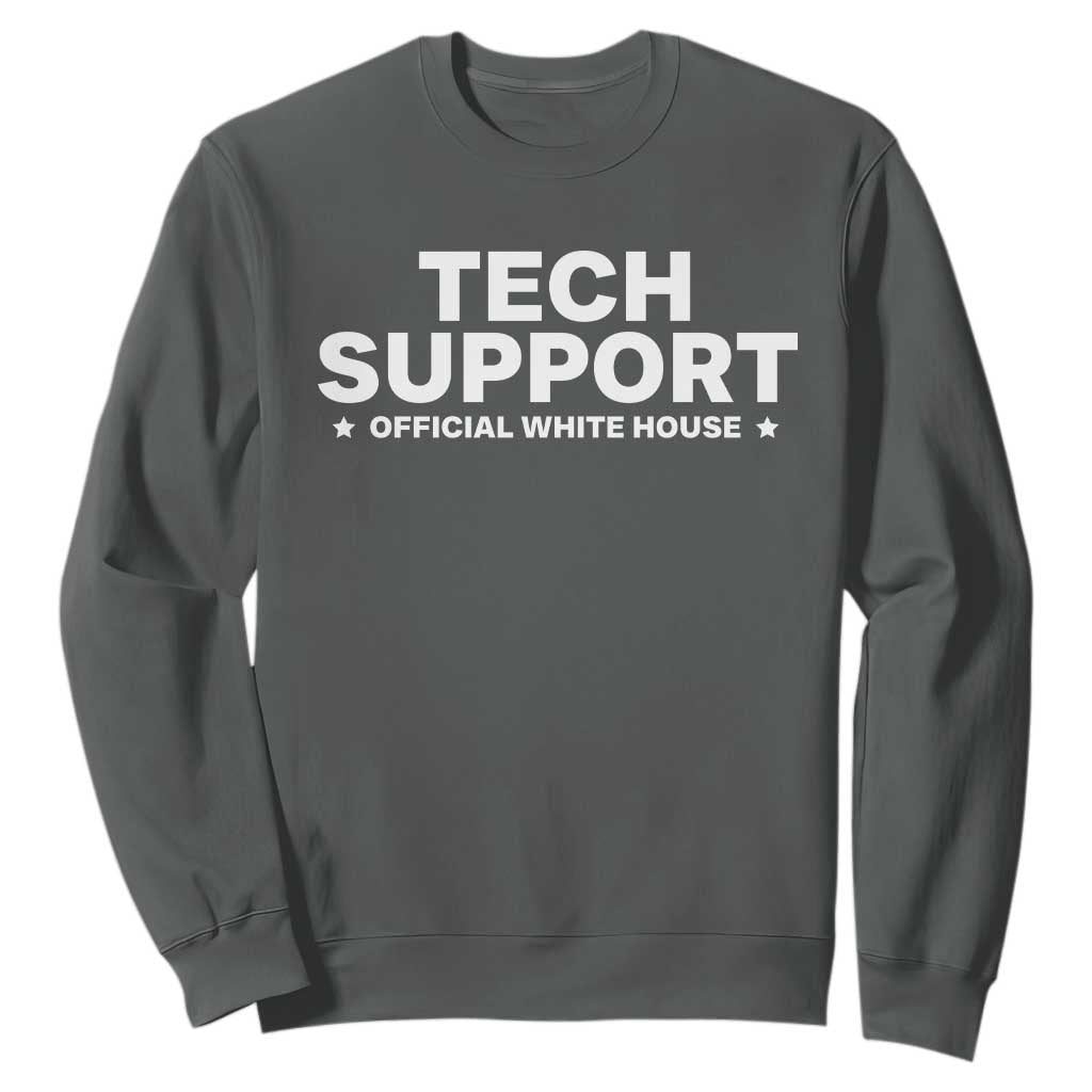 Tech Support Sweatshirt Elon Musk's Doge Official White House TS10 Dark Heather Print Your Wear