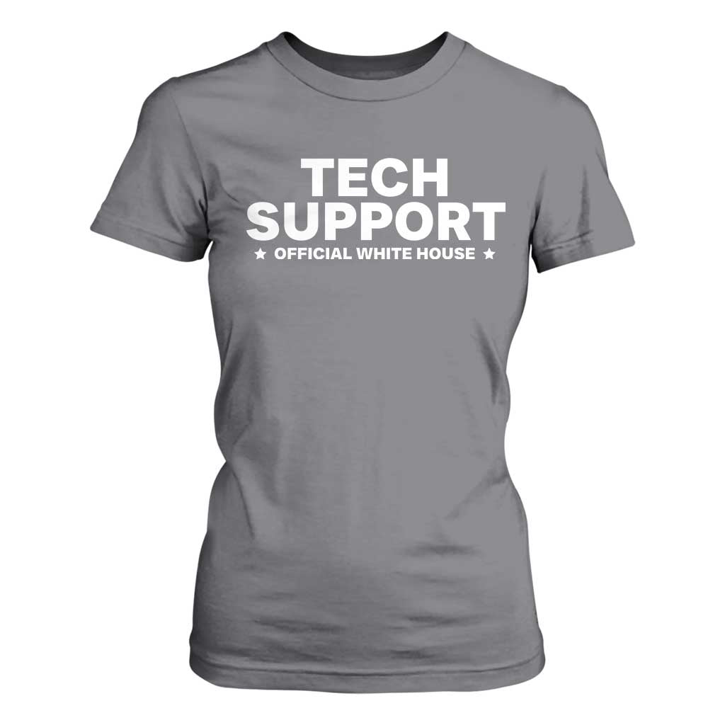 Tech Support T Shirt For Women Elon Musk's Doge Official White House TS10 Charcoal Print Your Wear