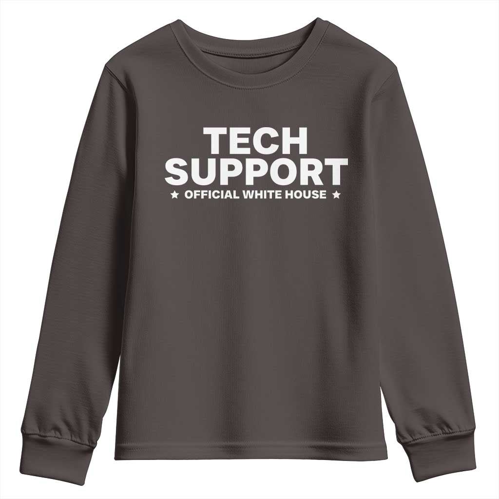 Tech Support Youth Sweatshirt Elon Musk's Doge Official White House TS10 Dark Chocolate Print Your Wear