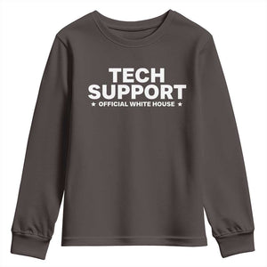Tech Support Youth Sweatshirt Elon Musk's Doge Official White House TS10 Dark Chocolate Print Your Wear