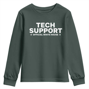 Tech Support Youth Sweatshirt Elon Musk's Doge Official White House TS10 Dark Forest Green Print Your Wear