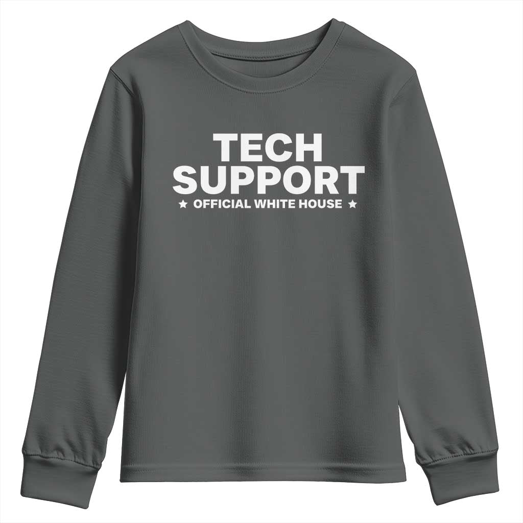 Tech Support Youth Sweatshirt Elon Musk's Doge Official White House TS10 Dark Heather Print Your Wear