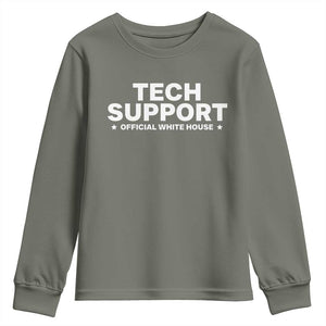 Tech Support Youth Sweatshirt Elon Musk's Doge Official White House TS10 Military Green Print Your Wear