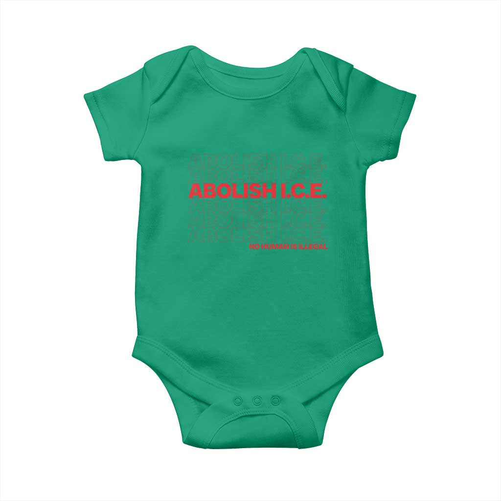 Abolish Ice No Human Is Illegal Baby Onesie Social Justice TS10 Irish Green Print Your Wear