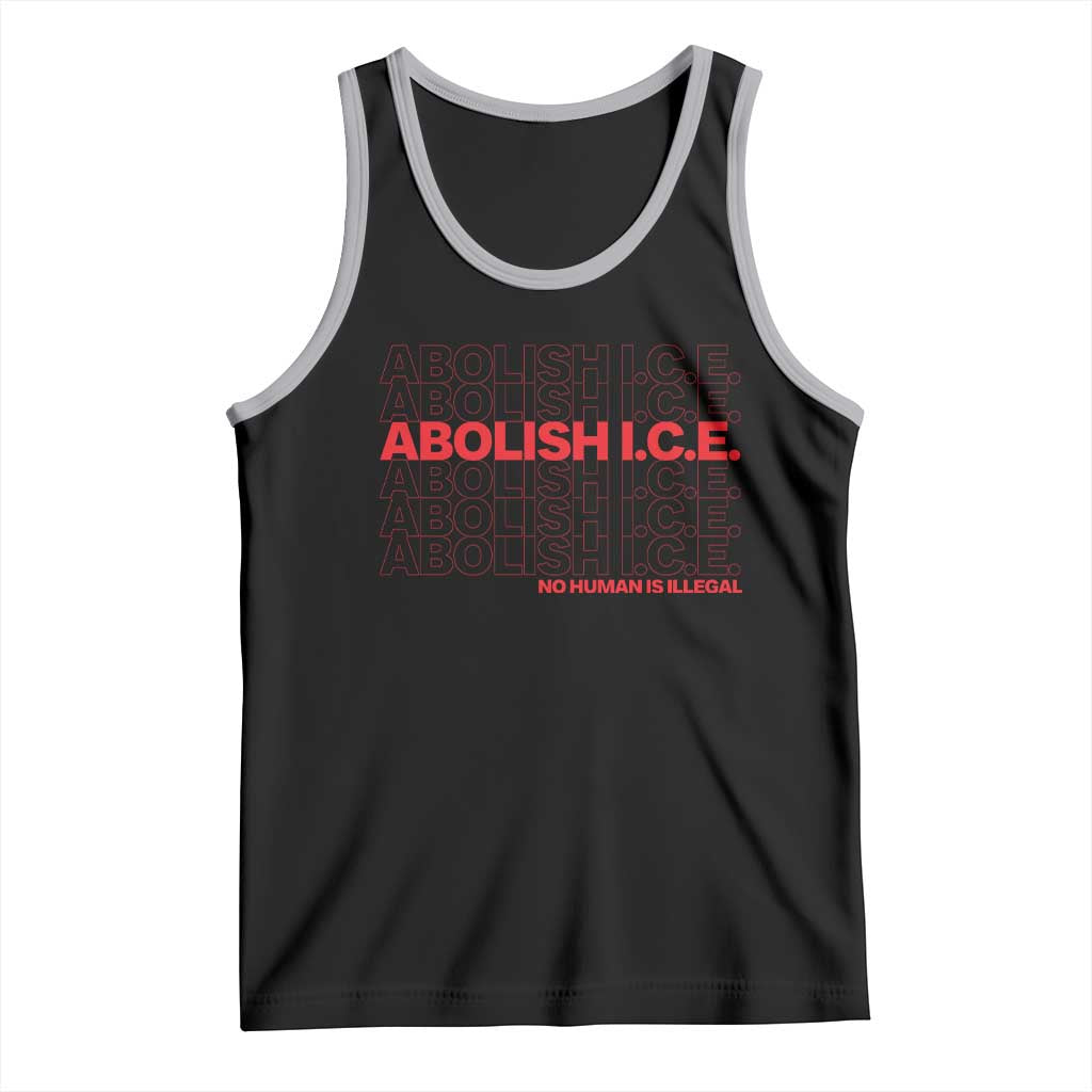 Abolish Ice No Human Is Illegal Tank Top Social Justice TS10 Black Athletic Heather Print Your Wear