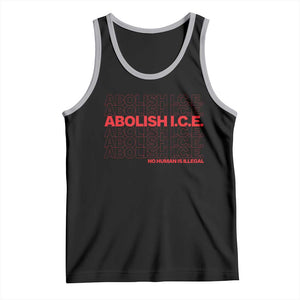 Abolish Ice No Human Is Illegal Tank Top Social Justice TS10 Black Athletic Heather Print Your Wear
