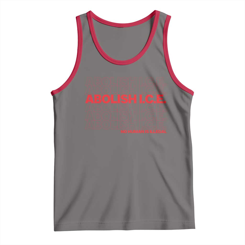 Abolish Ice No Human Is Illegal Tank Top Social Justice TS10 Deep Heather Red Print Your Wear