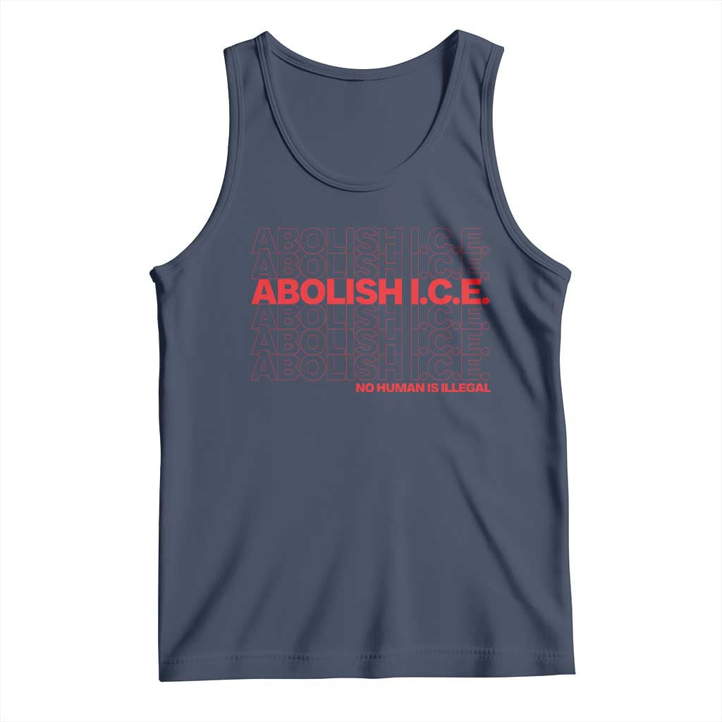 Abolish Ice No Human Is Illegal Tank Top Social Justice TS10 Navy Print Your Wear