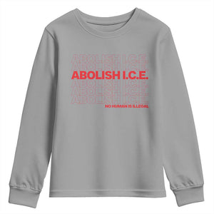 Abolish Ice No Human Is Illegal Youth Sweatshirt Social Justice TS10 Sport Gray Print Your Wear