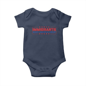Immigrants Make America Great Baby Onesie TS10 Navy Print Your Wear