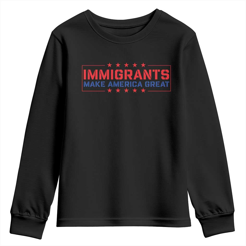 Immigrants Make America Great Youth Sweatshirt TS10 Black Print Your Wear