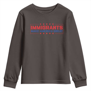 Immigrants Make America Great Youth Sweatshirt TS10 Dark Chocolate Print Your Wear