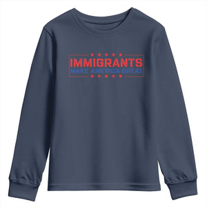 Immigrants Make America Great Youth Sweatshirt TS10 Navy Print Your Wear