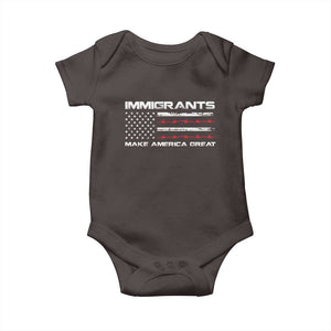 Immigrants Make America Great Baby Onesie American Flag TS10 Dark Chocolate Print Your Wear