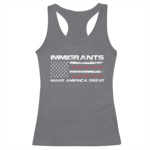 Immigrants Make America Great Racerback Tank Top American Flag TS10 Charcoal Print Your Wear
