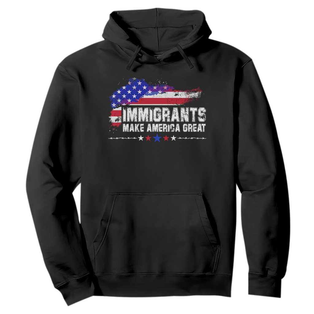Immigrants Make America Great Hoodie American Flag Pro Immigration TS10 Black Print Your Wear