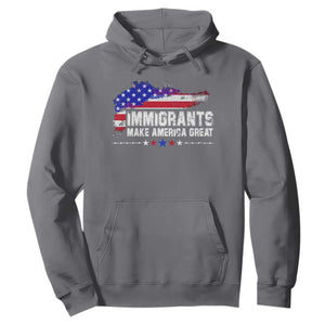 Immigrants Make America Great Hoodie American Flag Pro Immigration TS10 Charcoal Print Your Wear